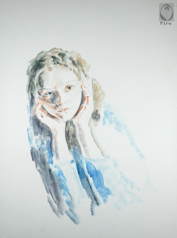 oil on paper - olio su carta di Piro